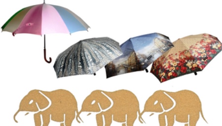 Sateenvarjot Kolme norsua