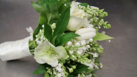 Hvidgrøn bouquet til bruden: designmuligheder og nuancer af valg