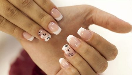 French manicure na may isang pattern
