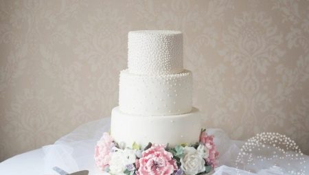 Ideas de diseño de pastel de boda de perlas