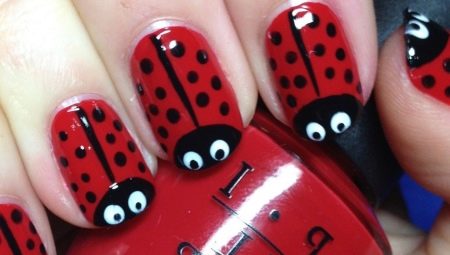 Hoe maak je een mooie manicure met een lieveheersbeestje op de nagels?