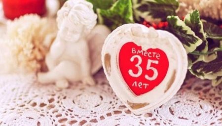 What is the name of the wedding anniversary in 35 years and what is presented for it?