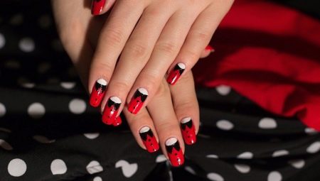 Raudona ir juoda manikiūra - ryškumo ir elegancijos įsikūnijimas