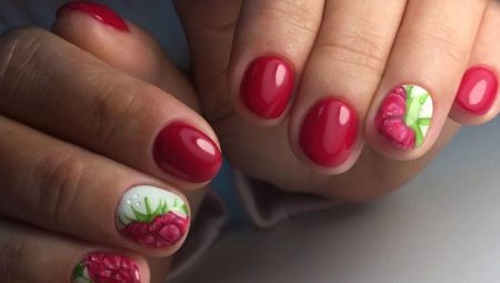 Raspberry Manicure: ontwerpmanieren en ontwerpideeën