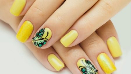 Manicure in morbido colore giallo