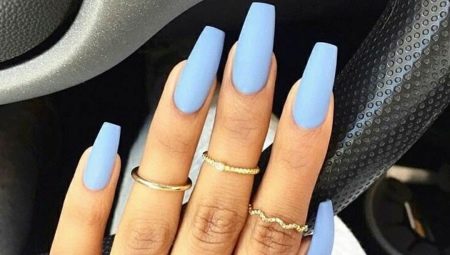 Matte blue manicure - elegance and simplicity