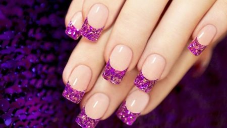 Original design ideas manicure in pale purple color
