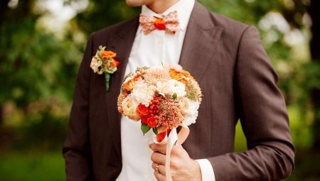 باقة الزفاف الخريف: أفكار التصميم والخفايا في الاختيار