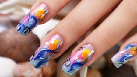 Ideas de estilo manicure con delfines.