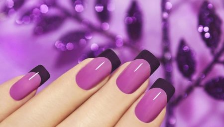 Purple jacket on the nails: ideas of decor and beautiful combinations