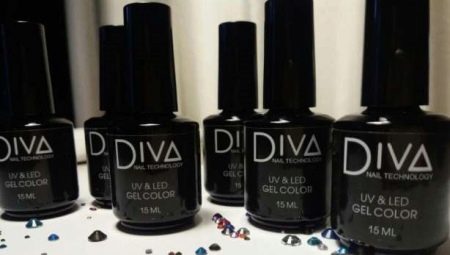 Features and palette of shades gel lacquers Diva