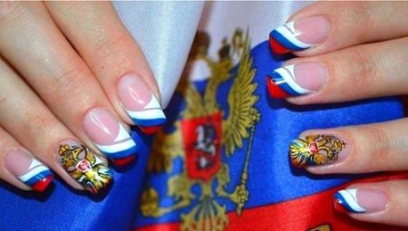 Interessante ideer manicure med flag i forskellige lande
