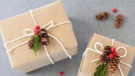Pembungkusan hadiah Krismas: idea asli