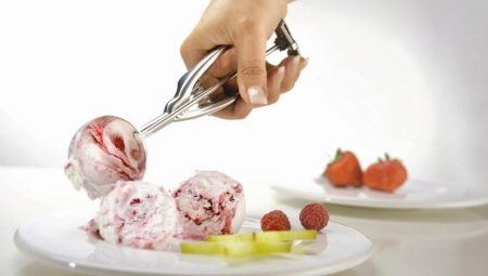 Skje for iskrem: egenskaper og bruksregler