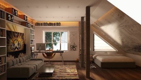 Bedroom in the attic: arrangement and design