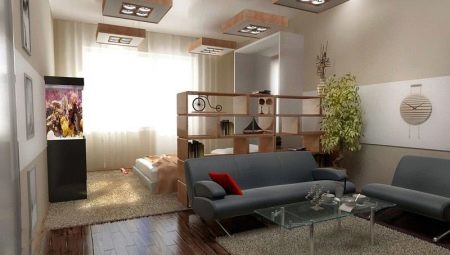 خيارات التصميم لغرفة المعيشة غرفة نوم 18 متر مربع. م