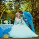 Mėlyna vestuvių suknelė - neįprastam vaizdui