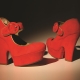Raudona suede batai