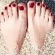แนวคิดการออกแบบเล็บเท้าในสีม่วงแดง