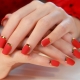 Idéias interessantes manicure vermelho fosco