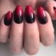 Red gradient on nails - unusual and bright solutions