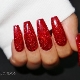 Red manicure with sparkles: design options and fashion trends