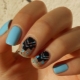 Blue and black manicure: fashion ideas and design examples