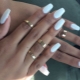 Unusual white manicure for long and short nails