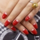 We make a beautiful red moon manicure