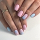 Roze-blauwe manicure: functies en originele ideeën
