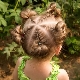 Šukuosena mergaitėms 2-3 metus trumpiems plaukams