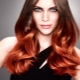 Red ombre on dark and blonde hair of different lengths