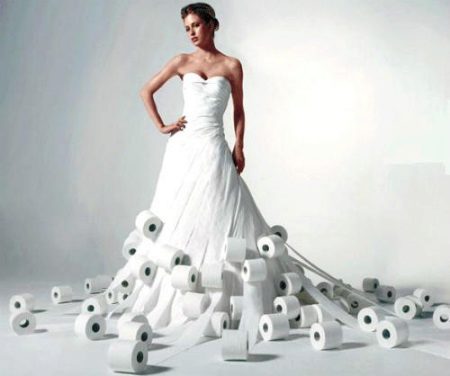 Popierinė vestuvių suknelė