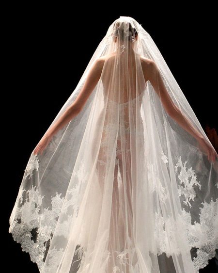 ثوب الزفاف الحجاب شفاف
