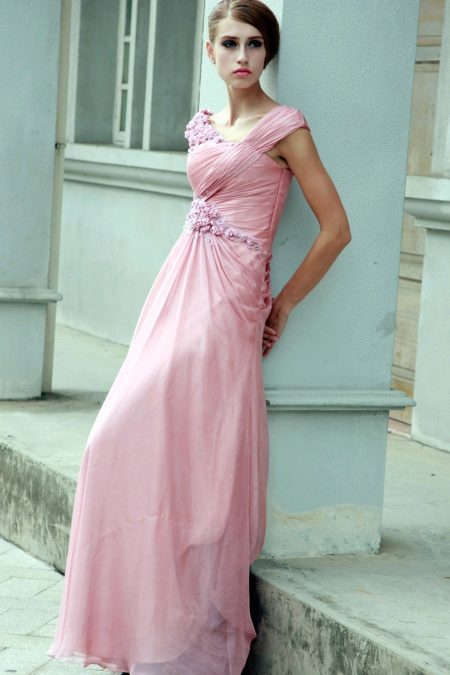 Розова вечерна сватбена рокля