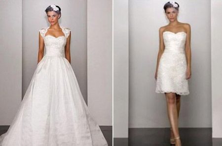 فستان زفاف مع عناصر قابلة للإزالة