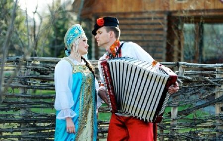 Bruiloft in Russische folk stijl