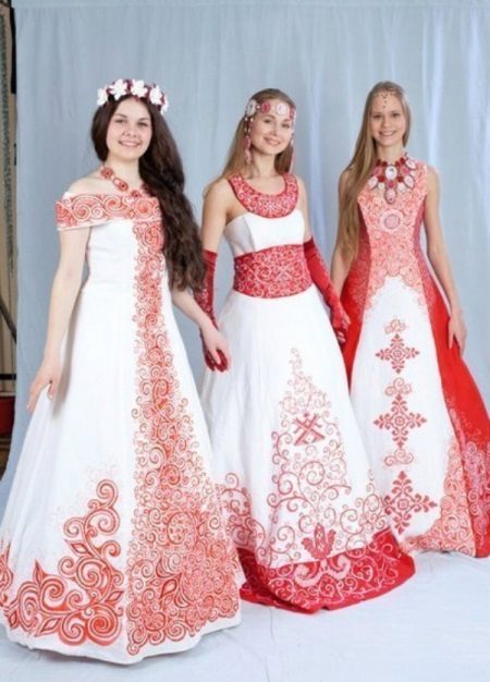 Vestidos de novia en forma de estilo ruso.