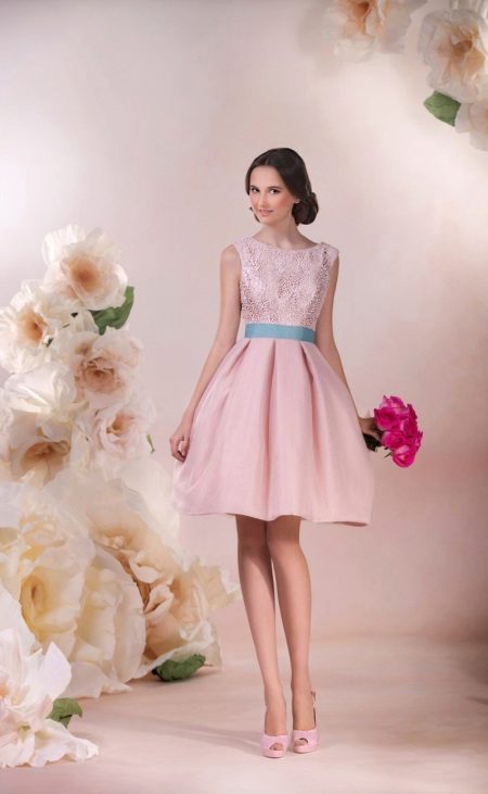 Сватбена рокля от Dragonfly розово късо