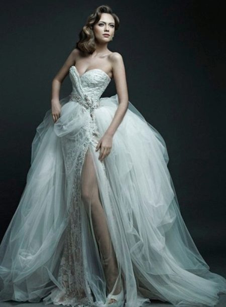 Gaun pengantin yang berbeza tekstur yang berbeza