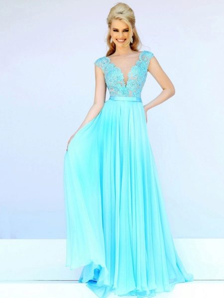 Turquoise evening dress