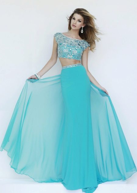 Turquoise evening dress