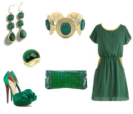 „Emerald Emerald Dress“ priedai