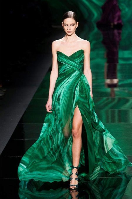 Smaragd estélyi ruha