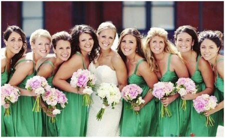 Grønn brudepike kjole