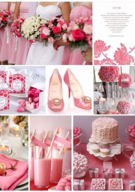 Accesorios de vestido de novia de color rosa