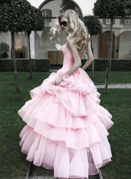 Vestido de noiva rosa pálido