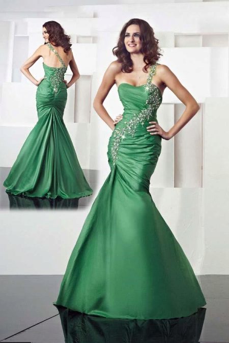Mermaid bröllopsklänning i grön