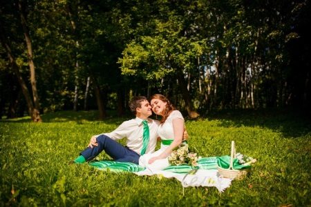 Yeşil tonlarında düğün