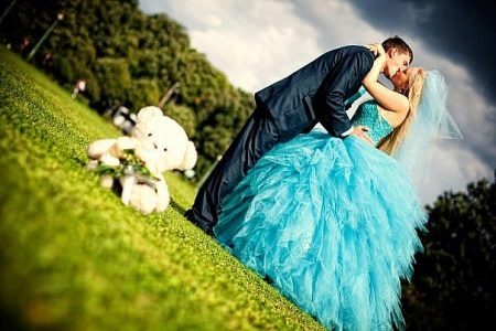 Düğün muhteşem elbise mavi